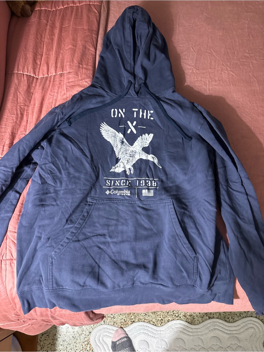 Columbia Men's Navy Graphic Pullover Hoodie with Duck Print